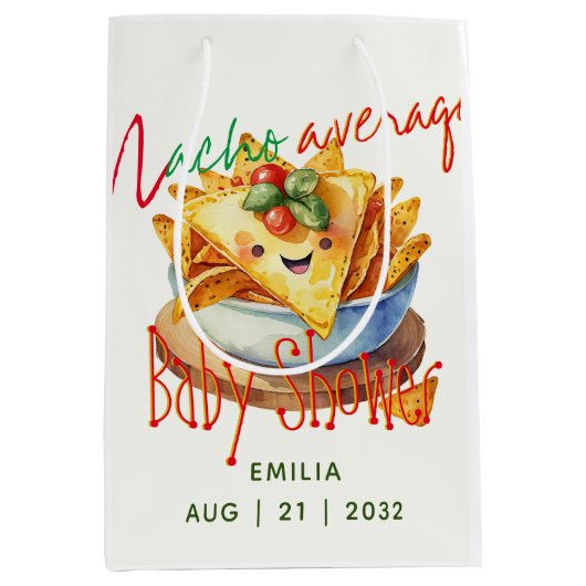 Schattige Fiesta Nacho Gemiddelde Baby Shower Aang Medium Cadeauzakje (Voorkant)