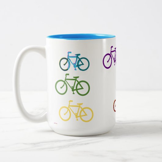 Schattige fietsen tweekleurige koffiemok (Links)