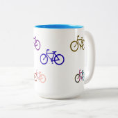 Schattige fietsen tweekleurige koffiemok (Voorkant rechts)