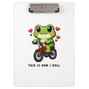 Schattige Fietsende Kikker Kawaii Kikker Fiets K Klembord