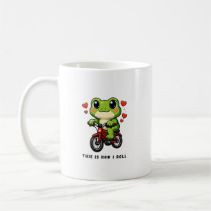 Schattige Fietsende Kikker Kawaii Kikker Fiets K Koffiemok