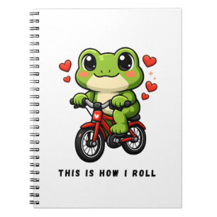 Schattige Fietsende Kikker Kawaii Kikker Fiets K Notitieboek
