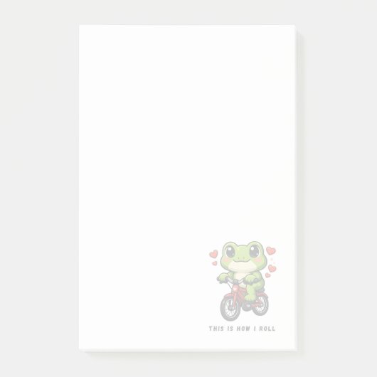 Schattige Fietsende Kikker | Kawaii Kikker Fiets K Post-it® Notes (Voorkant)