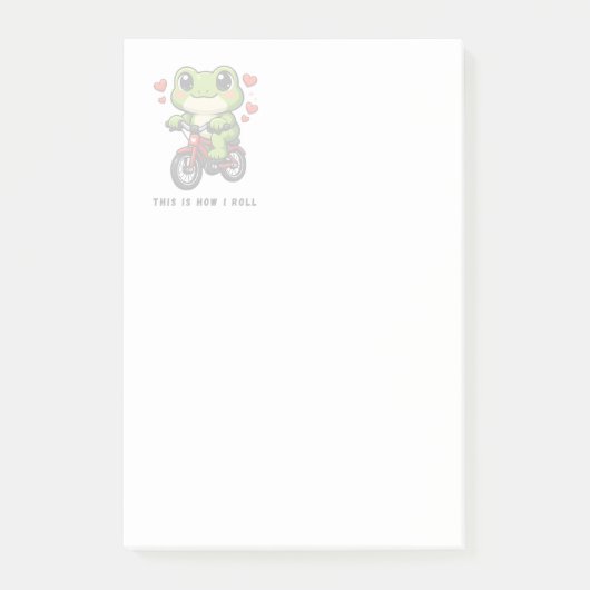 Schattige Fietsende Kikker | Kawaii Kikker Fiets K Post-it® Notes (Voorkant)