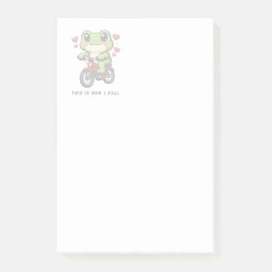 Schattige Fietsende Kikker | Kawaii Kikker Fiets K Post-it® Notes (Voorkant)