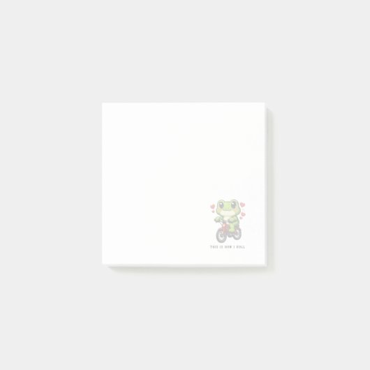 Schattige Fietsende Kikker | Kawaii Kikker Fiets K Post-it® Notes (Voorkant)