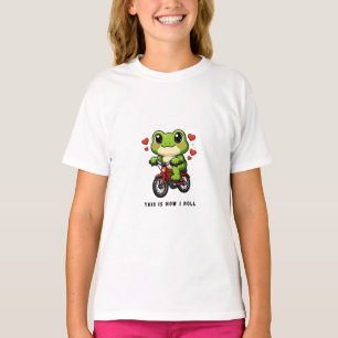 Schattige Fietsende Kikker Kawaii Kikker Fiets K T-shirt