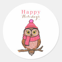Schattige fijne feestdagen Vogel Roze trendy kerst