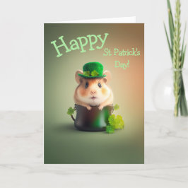 Schattige Fijne Hamster St. Patrick's Day Feestdagen Kaart