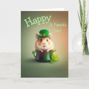 Schattige Fijne Hamster St. Patrick's Day Feestdagen Kaart
