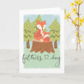 Schattige fijne Vaderdag vos Kaart (Gele Bloem)
