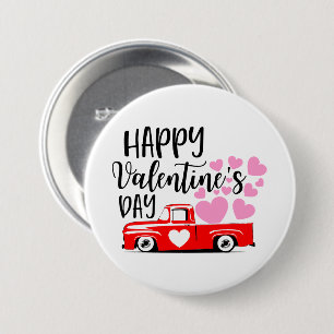 Schattige fijne Valentijnsdag Landtruck Ronde Button 7,6 Cm