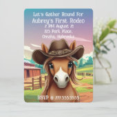 Schattige Filly in Cowboy Pet Kaart (Staand voorkant)