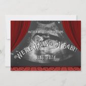 Schattige  Film Marquee Baby Ultrasound Foto Aankondiging (Achterkant)