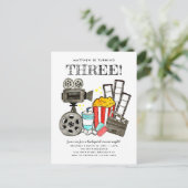 Schattige Film Night Cinema Watch Party Kinderen V Briefkaart (Staand voorkant)