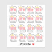 Schattige filmavond sticker (Vel)