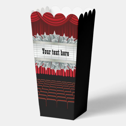 Schattige filmtheaterfeest Popcorn Bedankdoosjes (Voorkant)