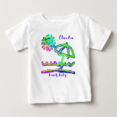 Schattige Finger Paint Art Beach Fun met naam (Voorkant)