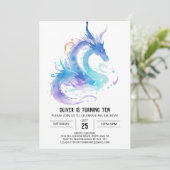 Schattige Fire-Breathing Dragon Verjaardagsfeest Kaart (Staand voorkant)