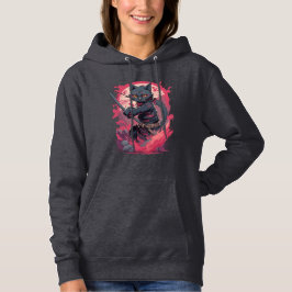Schattige Fire Splash Black Ninja Cat Warrior Hoodie