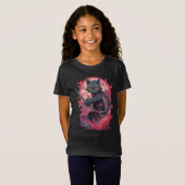 Schattige Fire Splash Black Ninja Cat Warrior T-shirt (Voorkant volledig)