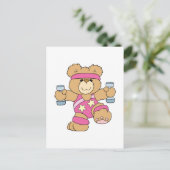 Schattige fitnessbeer briefkaart (Staand voorkant)