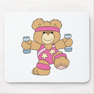 Schattige fitnessbeer muismat