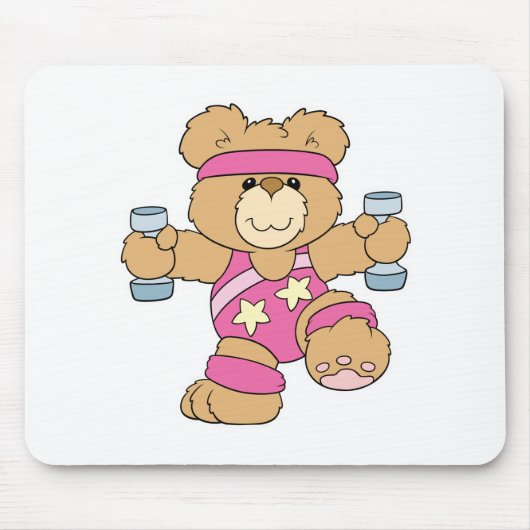 Schattige fitnessbeer muismat (Voorkant)