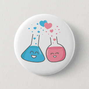 Schattige flacons met perfecte chemie in liefdeskn ronde button 5,7 cm