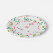 Schattige flamingo-Baby shower Papieren Bordje (Gekanteld)