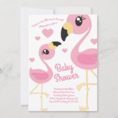 Schattige flamingo Baby shower tropisch strand roz Kaart (Voorkant)