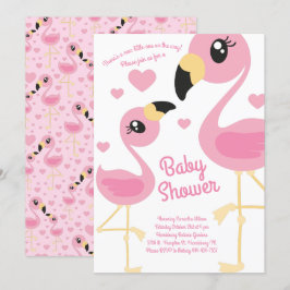 Schattige flamingo Baby shower tropisch strand roz Kaart