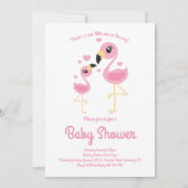 Schattige flamingo Baby shower tropisch strand roz Kaart (Voorkant)