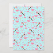 Schattige flamingo Baby shower tropisch strand the Kaart (Achterkant)