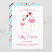 Schattige flamingo Baby shower tropisch strand the