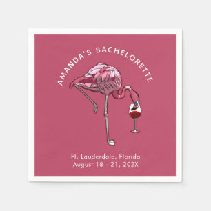 Schattige Flamingo Custom Bachelorette Party Papie Servet