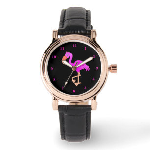 Schattige Flamingo - Gelukkig - Horloge