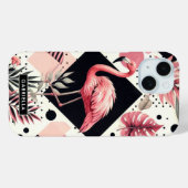Schattige Flamingo Geometrisch Case-Mate iPhone Case (Achterkant (horizontaal))