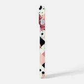 Schattige Flamingo Geometrisch iPhone 15 Case (Linkerkant)