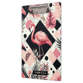 Schattige Flamingo Geometrisch Klembord (Links)
