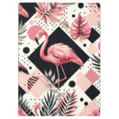 Schattige Flamingo Geometrisch Klembord (Achterkant)