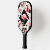 Schattige Flamingo Geometrisch Pickleball Paddle (Links)