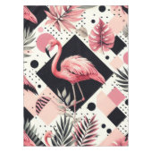 Schattige Flamingo Geometrisch Tafelkleed (Voorkant)