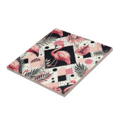Schattige Flamingo Geometrisch Tegeltje (Zijkant)