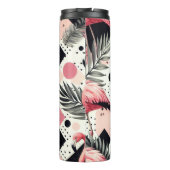 Schattige Flamingo Geometrisch Thermosbeker (Achterkant)