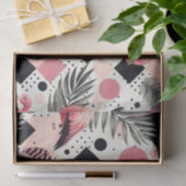 Schattige Flamingo Geometrisch Tissuepapier (Geschenk)