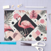 Schattige Flamingo Geometrisch Tissuepapier (Craft)