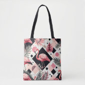 Schattige Flamingo Geometrisch Tote Bag (Voorkant)