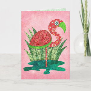 Schattige Flamingo Kaart