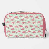 Schattige Flamingo patroon aangepaste naam & tekst Toilettasje (Voorkant)